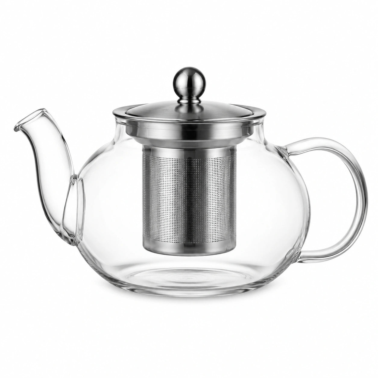 Teiera in vetro 1000 ml con filtro in acciaio inox trasparente per tè e infusi