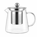 Teiera in vetro 1000 ml con filtro in acciaio inox e coperchio - trasparente per tè sfuso