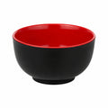 Ciotola 15 cm in ceramica nera e rossa lucida per cereali e dessert