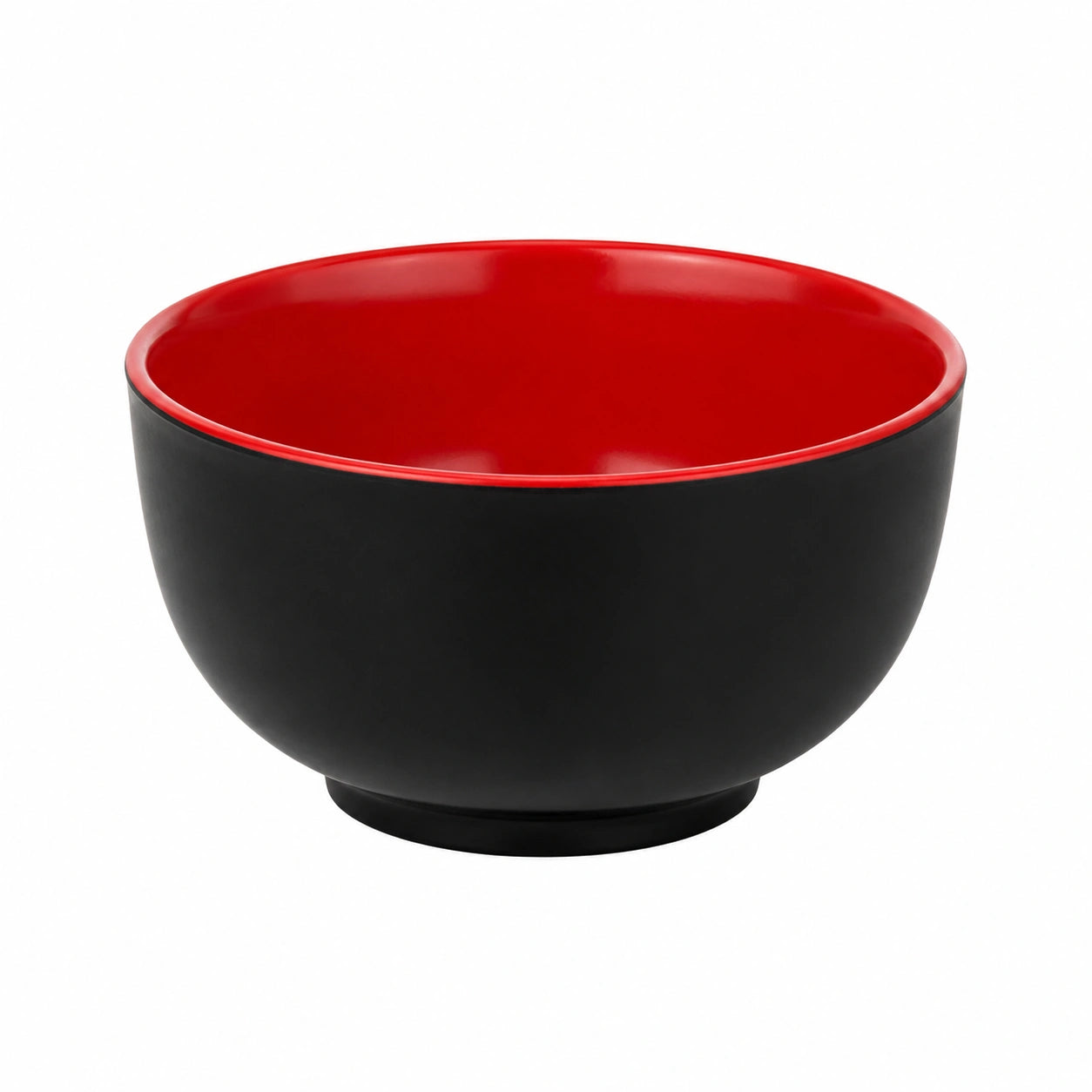 Ciotola 15 cm in ceramica nera e rossa lucida per cereali e dessert