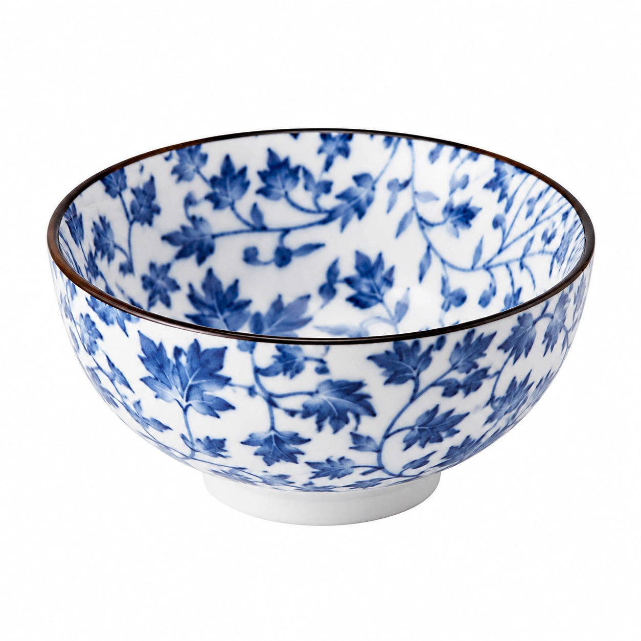 Ciotola in porcellana 18 cm bianco/blu con motivo floreale per servire