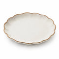 Piatto da portata in ceramica 28 cm avorio con bordo ondulato