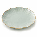 Piatto fondo rotondo 26 cm in ceramica verde salvia con bordo ondulato
