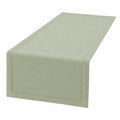 Runner da tavola 180 x 40 cm in tessuto verde salvia con bordi cuciti stile essenziale