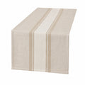 Runner da tavola 180 x 40 cm in tessuto beige a righe stile naturale