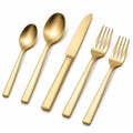 Set di posate 5 pezzi 23 cm in acciaio inox dorato satinato per tavola