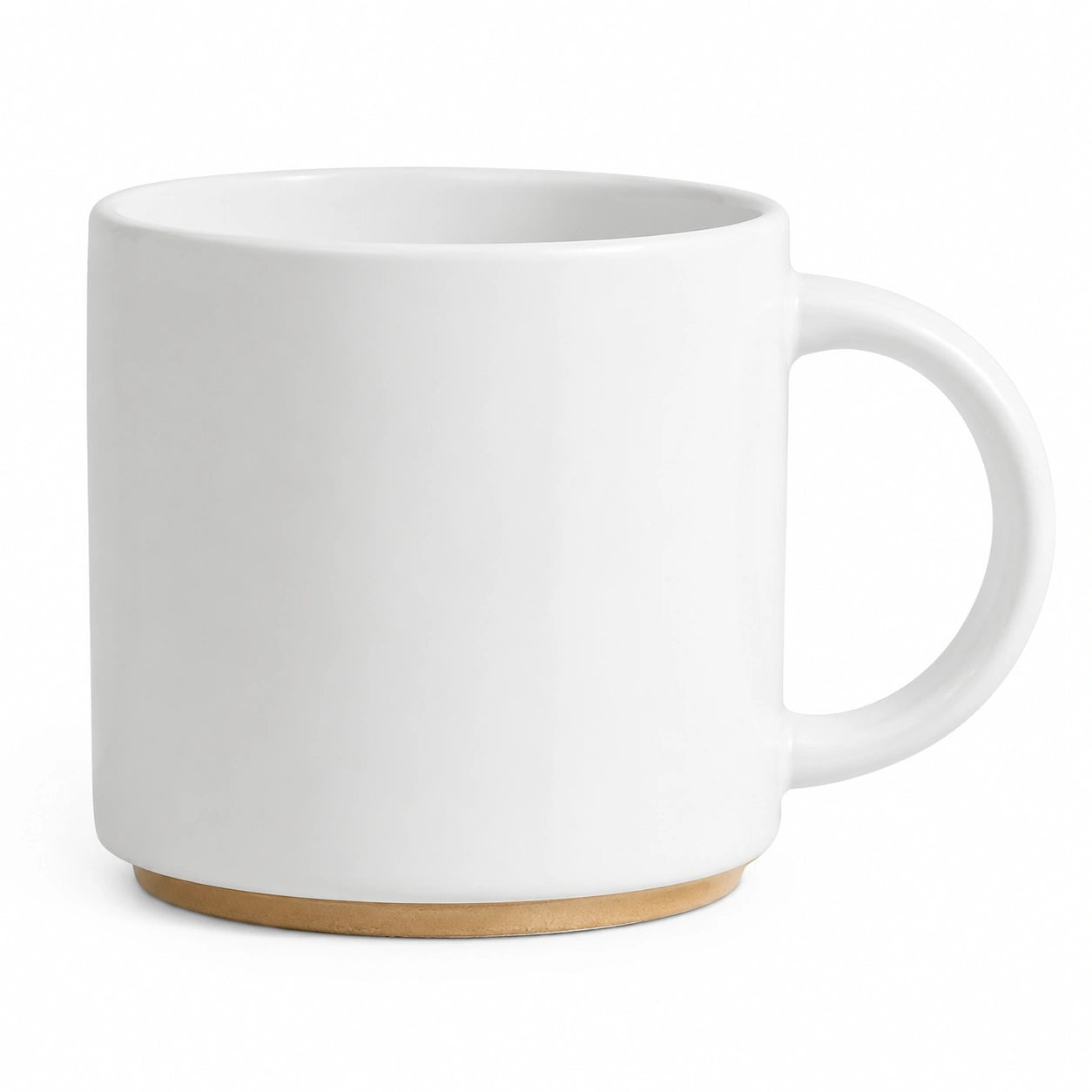 Tazza in ceramica 330 ml bianca - manico arrotondato per bevande calde