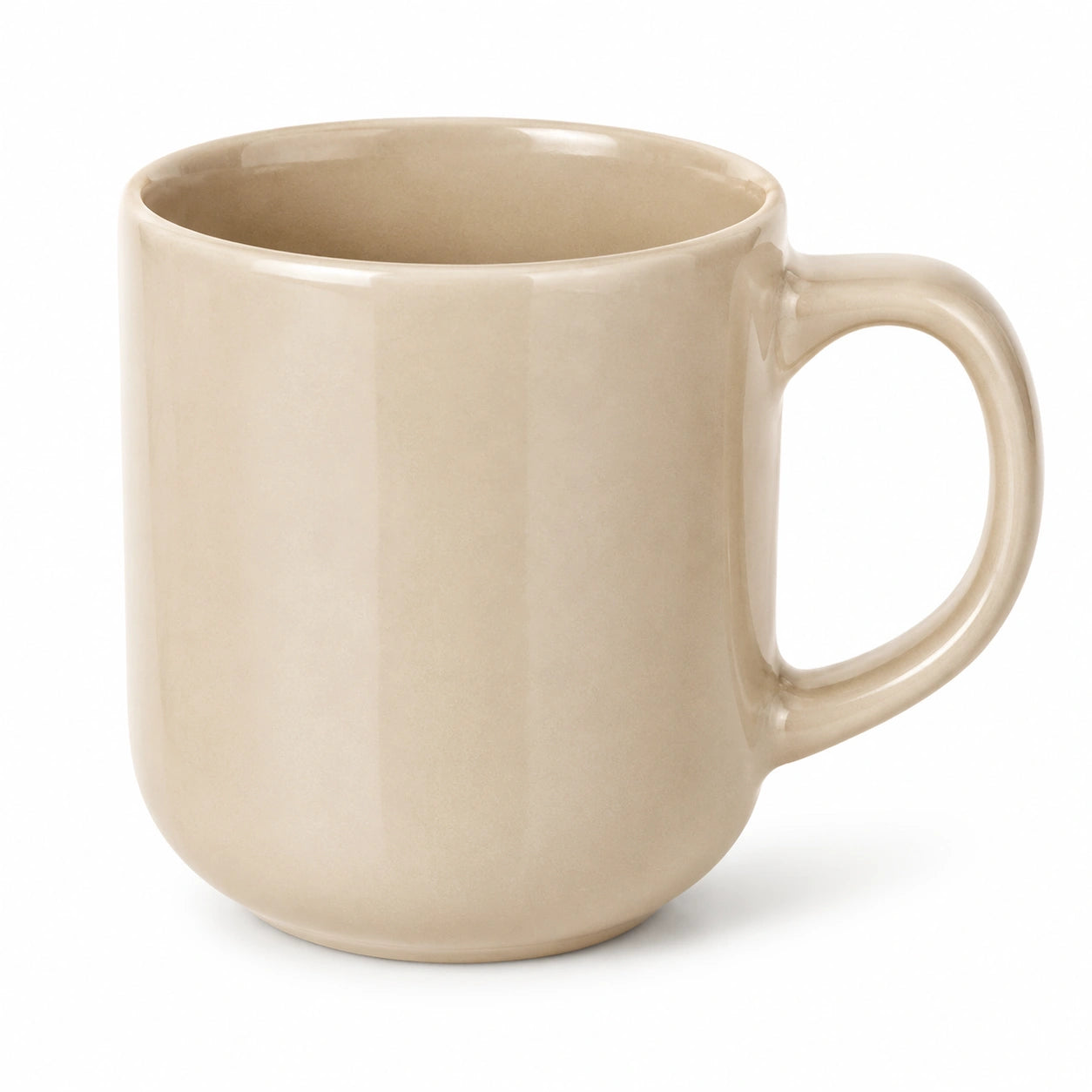 Tazza in ceramica 350 ml beige - stile minimalista con manico per bevande calde
