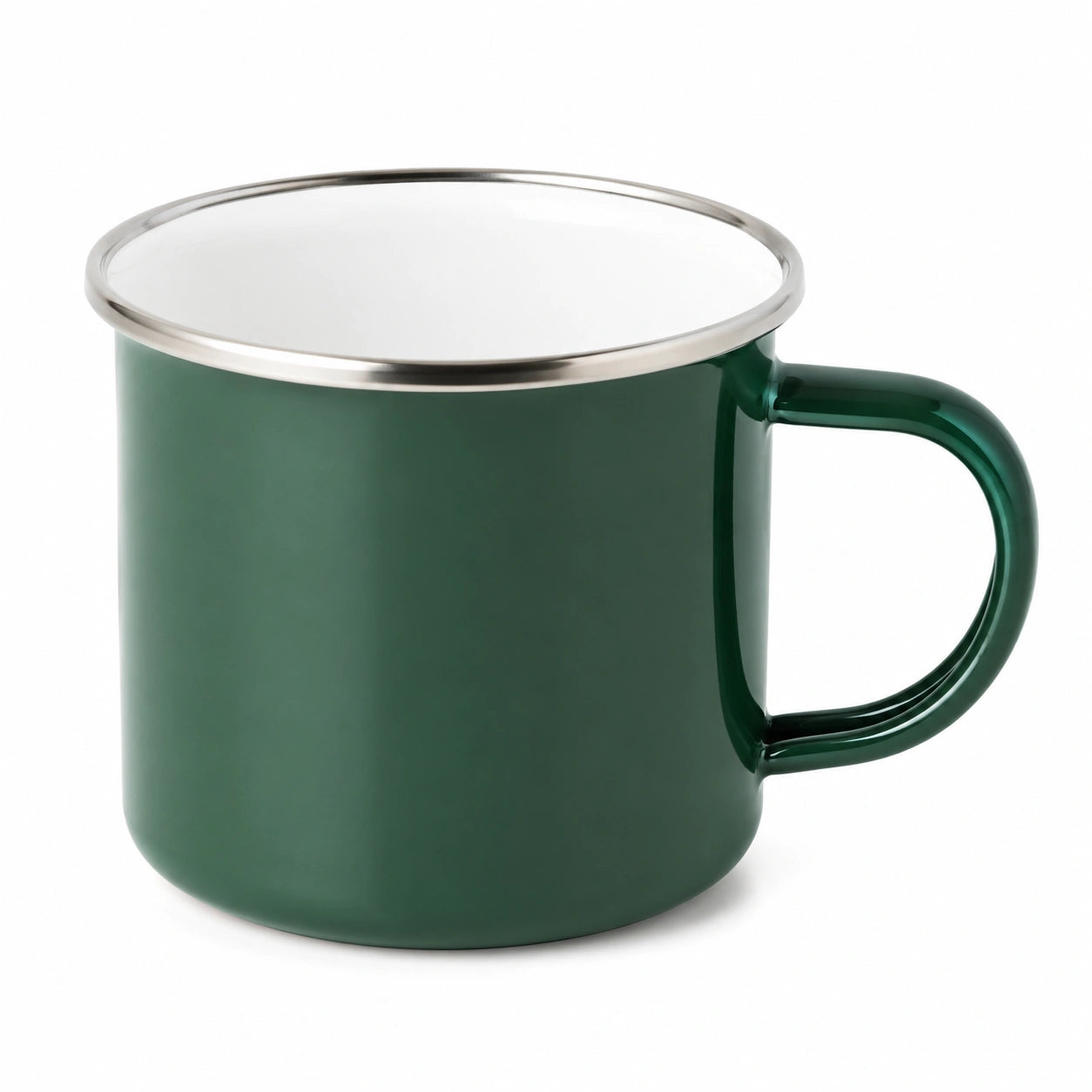 Tazza in metallo smaltato verde 350 ml - stile minimalista per bevande calde e fredde